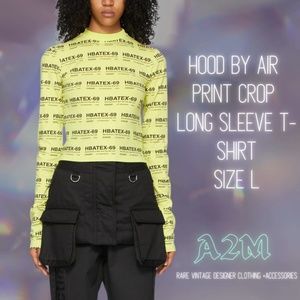 Hood By Air Print Crop Top Size L